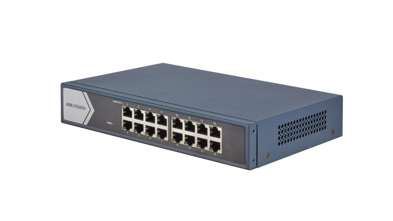 Switch 16 Portas Gigabit 10/100/1000 Mbps Hikvision Metal - DS-3E0516-E