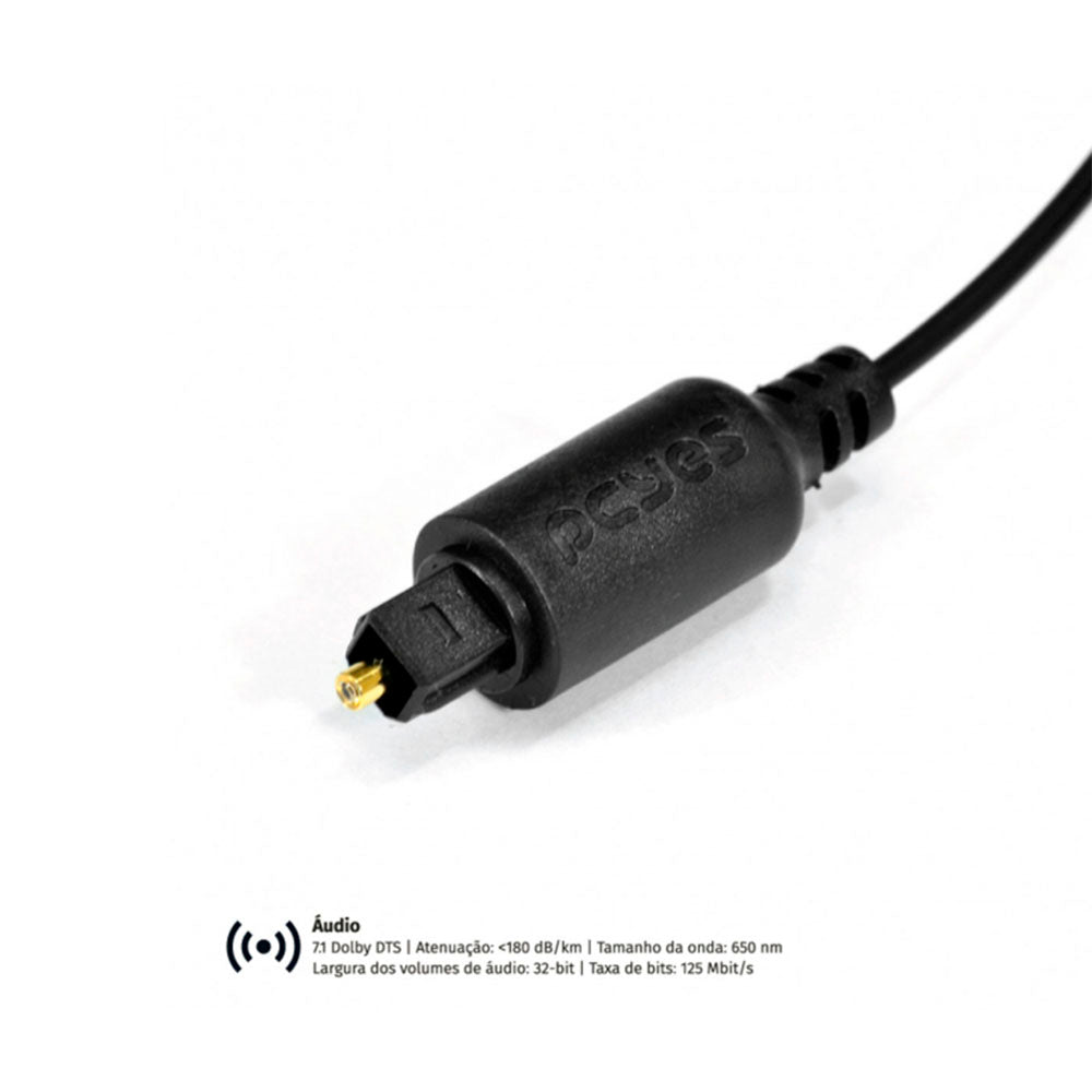 Cabo Óptico Digital Toslink Macho 2mt - POD-2