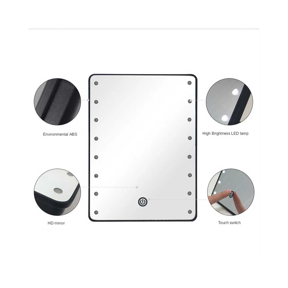 Espelho de Mesa Para Maquiagem Com 16 Luzes de Led Reguláveis