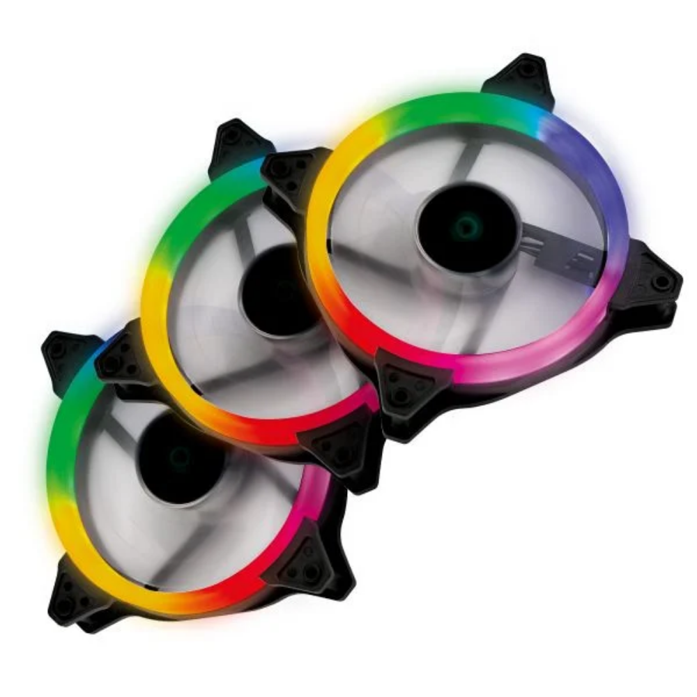 Kit 3x Cooler Fan Para Gabinete Vinik V.Ring 5.0 Full Halo Led Color Preto 120mm - FHALOX3