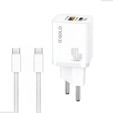 Carregador De Parede aGold Usb + Tipo C Turbo 40W 9.1A - CA42-5