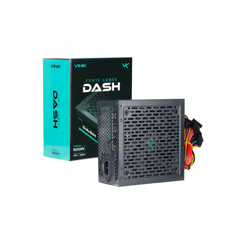 Fonte Real Atx Gamer Vinik Dash Atx 500w Bivolt Preto - VFG500WP