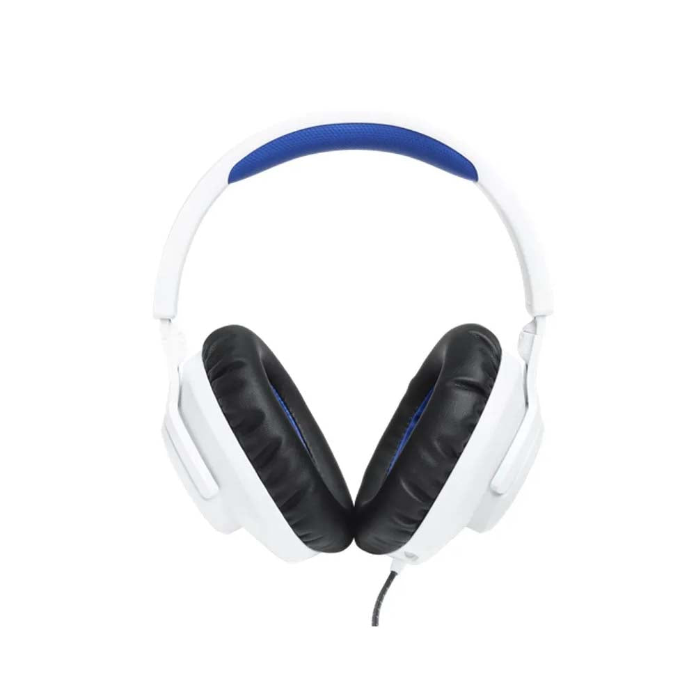 Headset Gamer Jbl Quantum 100 M2 P3 C/ Microfone Removível Branco / Azul - JBLQ100PWHTBLU