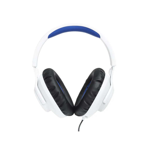 Headset Gamer Jbl Quantum 100 M2 P3 C/ Microfone Removível Branco / Azul - JBLQ100PWHTBLU