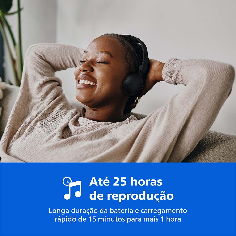 Fone de Ouvido Headphone Bluetooth Philips Preto - TAH2209