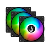 Kit 3x Cooler Fan Para Gabinete  Rise Mode  Led Color Rainbow 120mm - RM-XLD-01-RBW