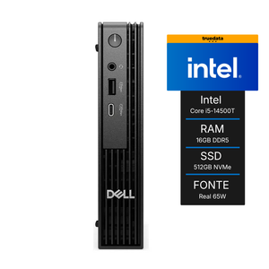 Mini Computador Dell Micro QCM1250 Intel I5-14500T 16Gb 512Gb Ssd W11 Pro - 210-BQTT-00TP