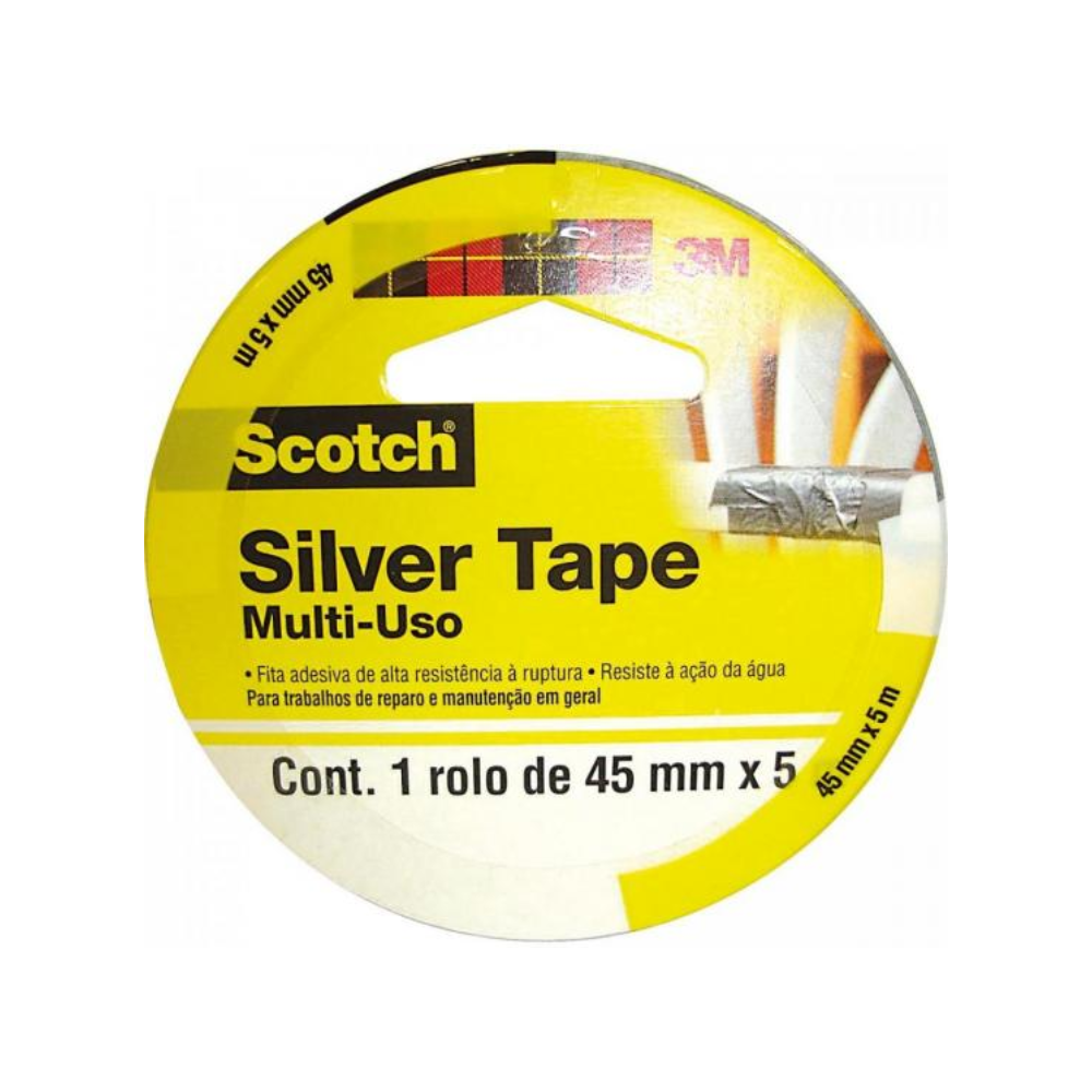 Fita Silver Tape 3M 45mmx5m Sleeve Cinza - 68229