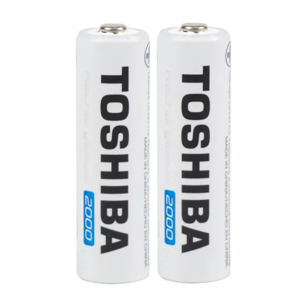 Carregador De Pilhas USB Toshiba C/ 2 Pilhas AA 2000Mah - TNHC-6GME2 CB