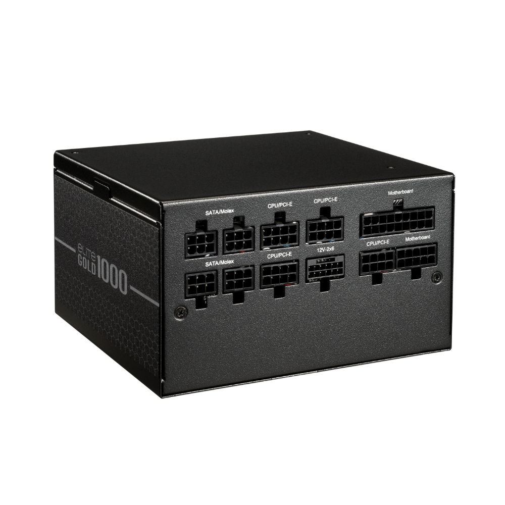 Fonte Real Full Modular 1000w Cooler Master Elite Gold 80 Plus  PFC Ativo - MPW-A001-AFAG-BWO