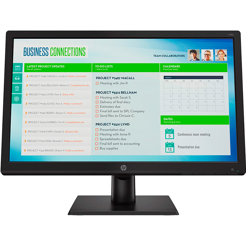 Monitor Led 18.5" Hp V19b Vga - 2xm32aa#Ac4 - OPEN BOX