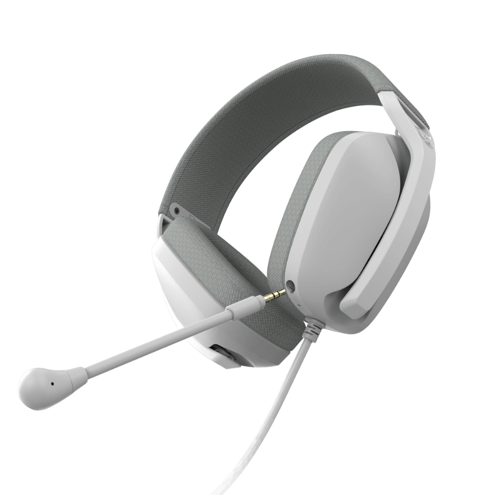 Headset Gamer PCYes Nyra White Ghost Mic Destacável C/ Cabo P2 3,5mm Branco - HGNYWG