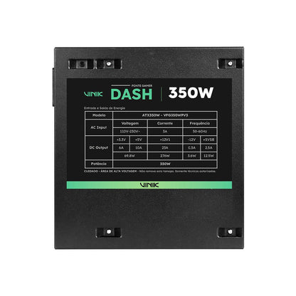 Fonte Real Atx Gamer Vinik Dash 350w S/ Cabo Bivolt - VFG350WPV3 Truedata