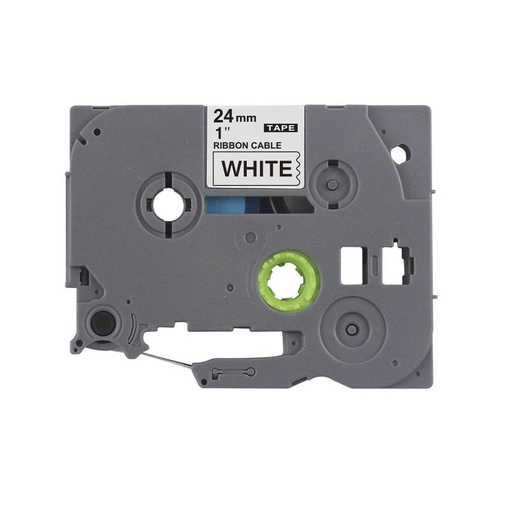 Fita Para Etiquetadora Brother Labelpros TZE-FX251 24mm Preto / Branco