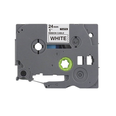 Fita Para Etiquetadora Brother Labelpros TZE-FX251 24mm Preto / Branco