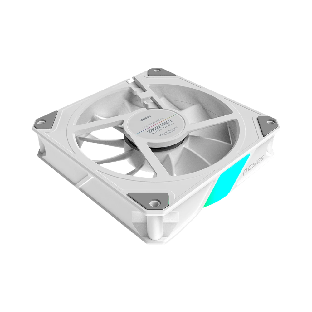 Cooler Fan para Gabinete PCYes Sangue Frio 3 Led ARGB 120mm 03 Pinos Branco - ARGBSF3WGBR