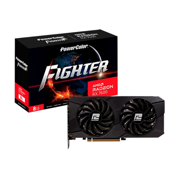Placa De Video 8Gb RX 7600 Gddr6 AMD Radeon PowerColor Dual Fan 3x Displayport 1x Hdmi - 8G-F/V2