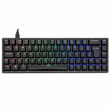 Teclado Gamer Mecanico Akko 3068S Switch Akko Orange RGB Preto