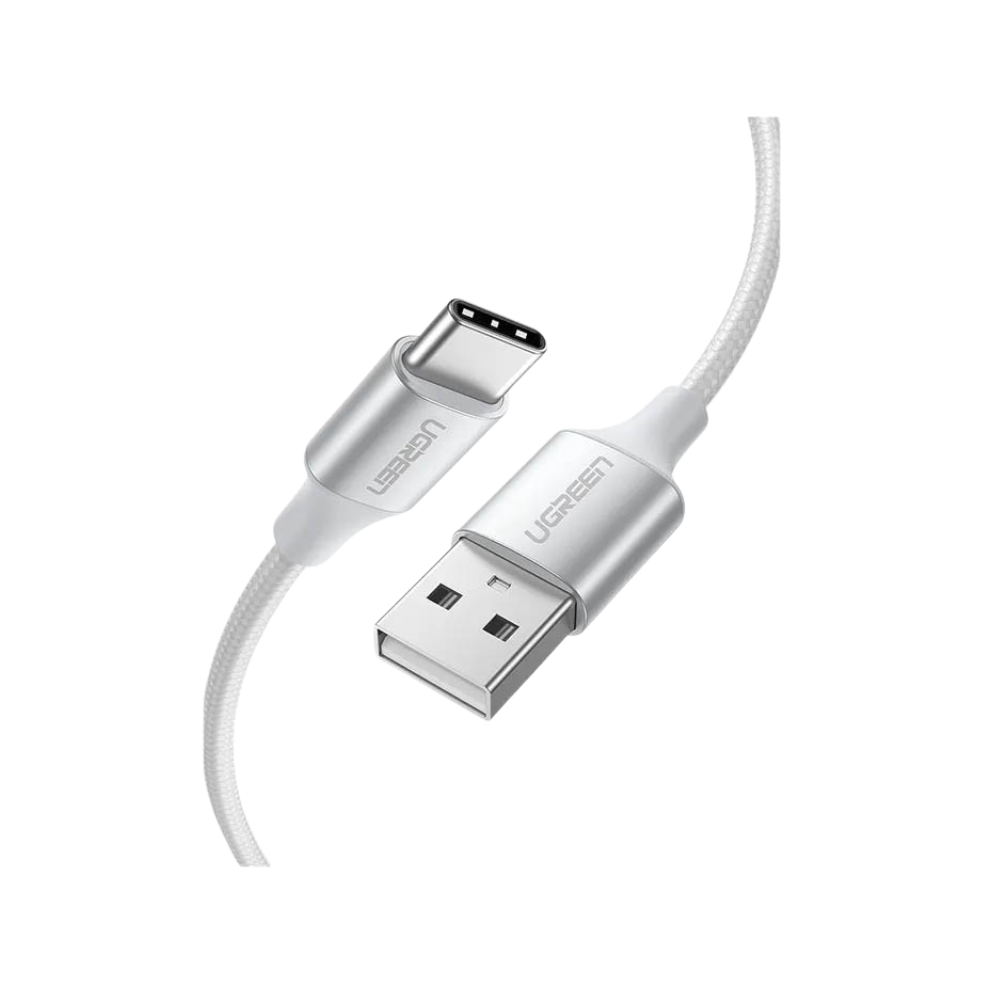 Cabo de Dados Usb p / Usb Tipo C UGreen 3A 2 Mts em Nylon Prata - US288
