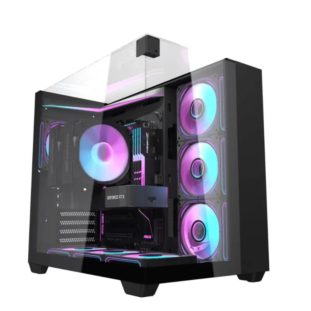 Gabinete Gamer Darkflash Atx TH285 Preto Com Lateral, Topo e Frente em Vidro Temperado ARGB - TH285 ARGB Black