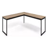 Mesa Em L Industrial De Canto em Ferro E Madeira E-led - Tampo Laminado Em Cobre
