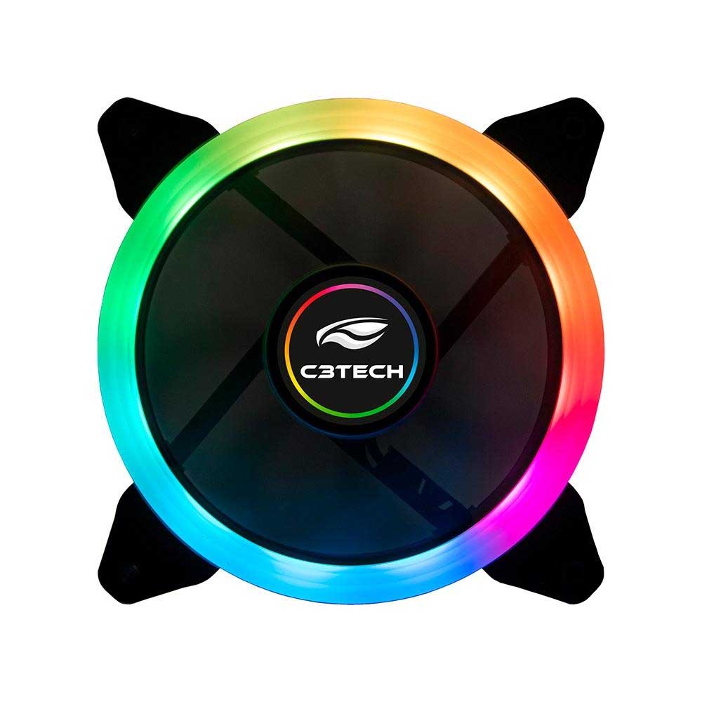 Kit c/ 2 Cooler Fan para Gabinete C3Tech Gaming Series Led RGB 120mm - F7-L600RGB