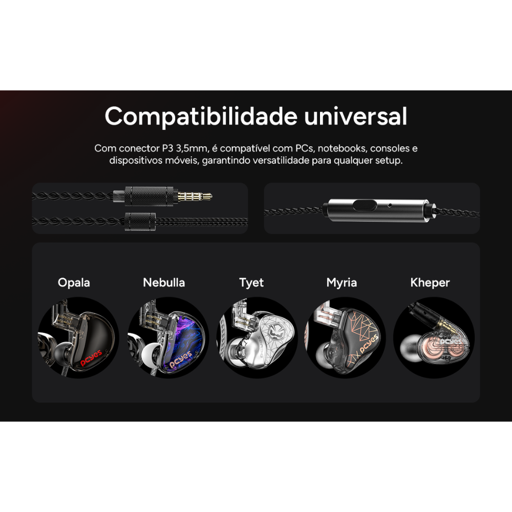 Fone de Ouvido Gamer PCYes Tyet Intra-auricular  C/ Microfone P3 1,6m Prata  - FPTY1DD