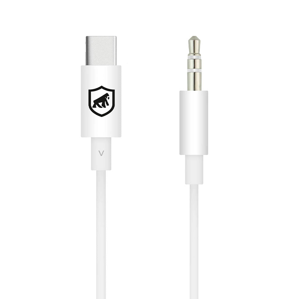 Cabo de Áudio Auxiliar P2 Macho P/  USB Tipo C GShield 1m Branco - GS-5946