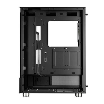 Gabinete Gamer Gamdias Mid Tower Atlas E1 Preto Com Lateral em Vidro Temperado +3 Fans ARGB