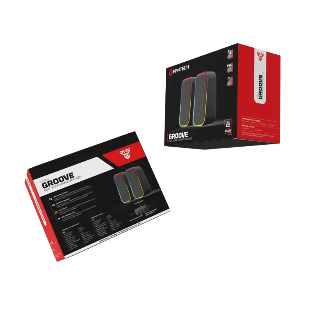 Caixa De Som Gamer Fantech Groove 6W Bt RGB Preta - GS304