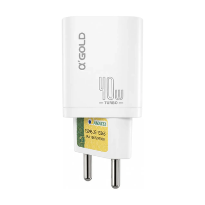 Carregador De Parede aGold Pro Saída Usb A e Usb-C 9.1A 40W Turbo - CA42-4