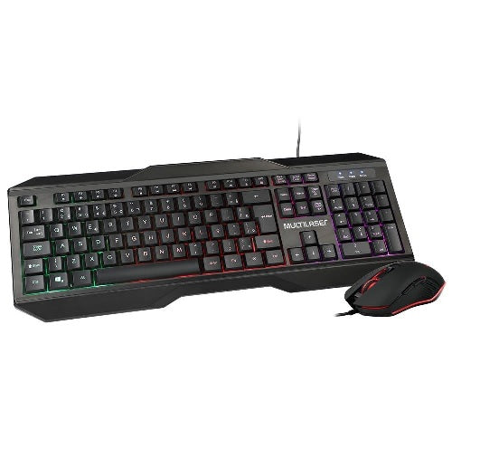 Kit Gamer Multilaser Teclado Led Abnt + Mouse Led 2400Dpi - TC239