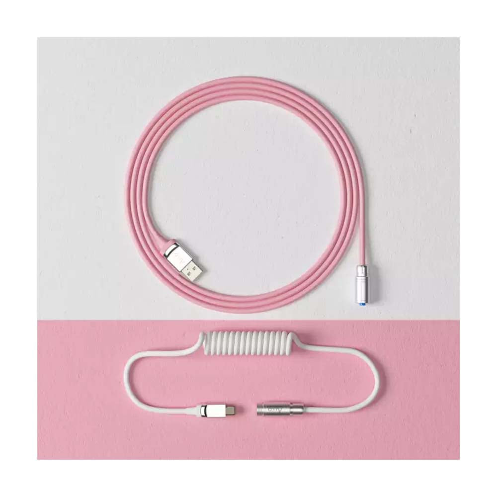 Cabo Enrolado Aviator Para Teclado Usb-A x Usb-C Akko Sakura
