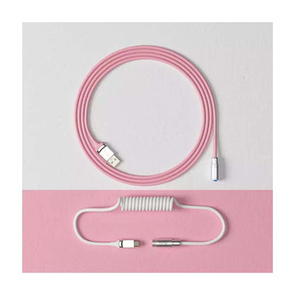 Cabo Enrolado Aviator Para Teclado Usb-A x Usb-C Akko Sakura