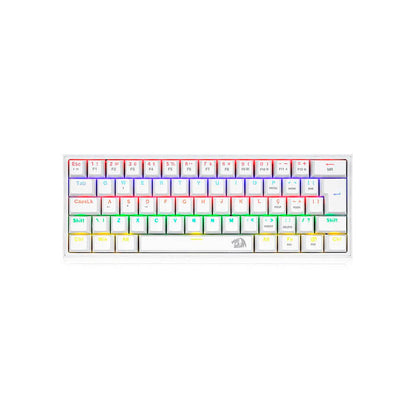 Teclado Gamer Mecanico Redragon Fizz RGB Branco Switch Azul - K617-R-W (PT-BLUE) Truedata