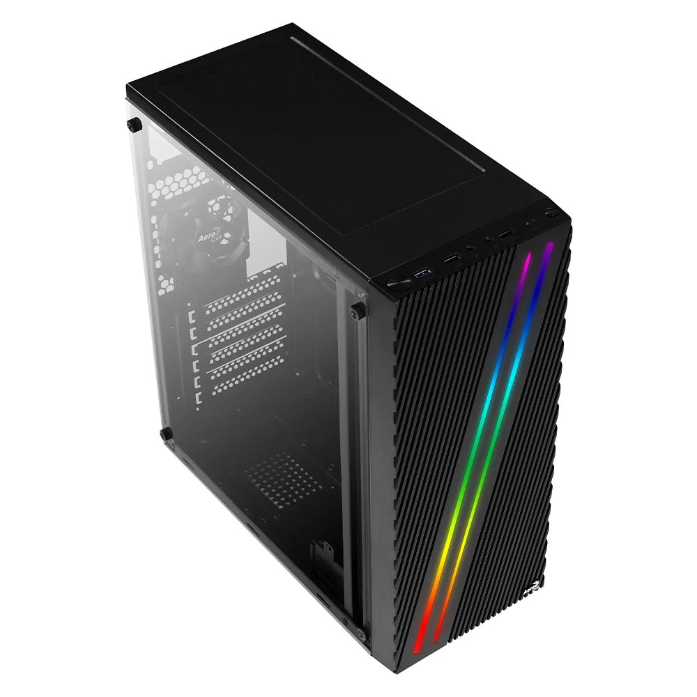 Gabinete Gamer Aerocool Mid Tower Rgb Streak V1 Preto Com Lateral em Acrílico - 78121