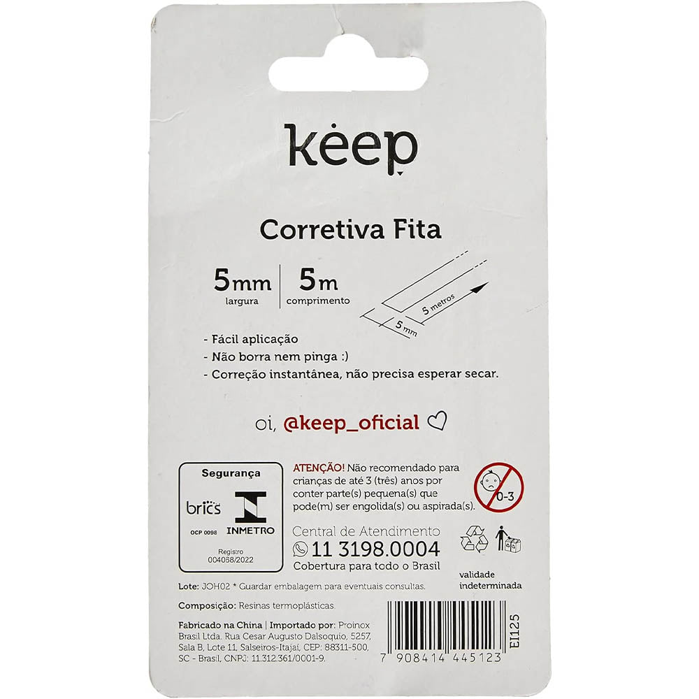 Corretivo em Fita Keep 5mm x 5m - EI125