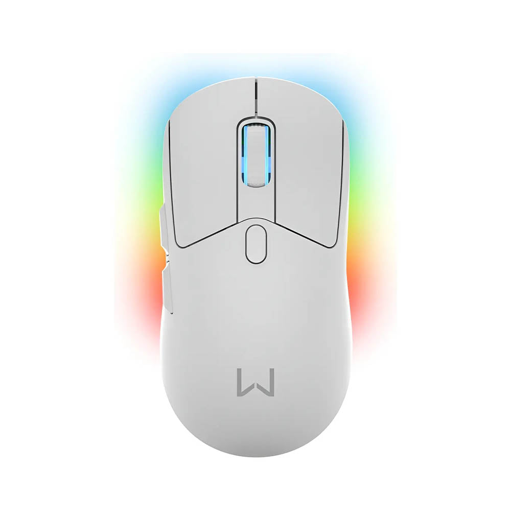 Mouse Gamer Sem Fio Recarregável C/ Base Warrior Magnus 6 Botoes 10000dpi Branco - MO422