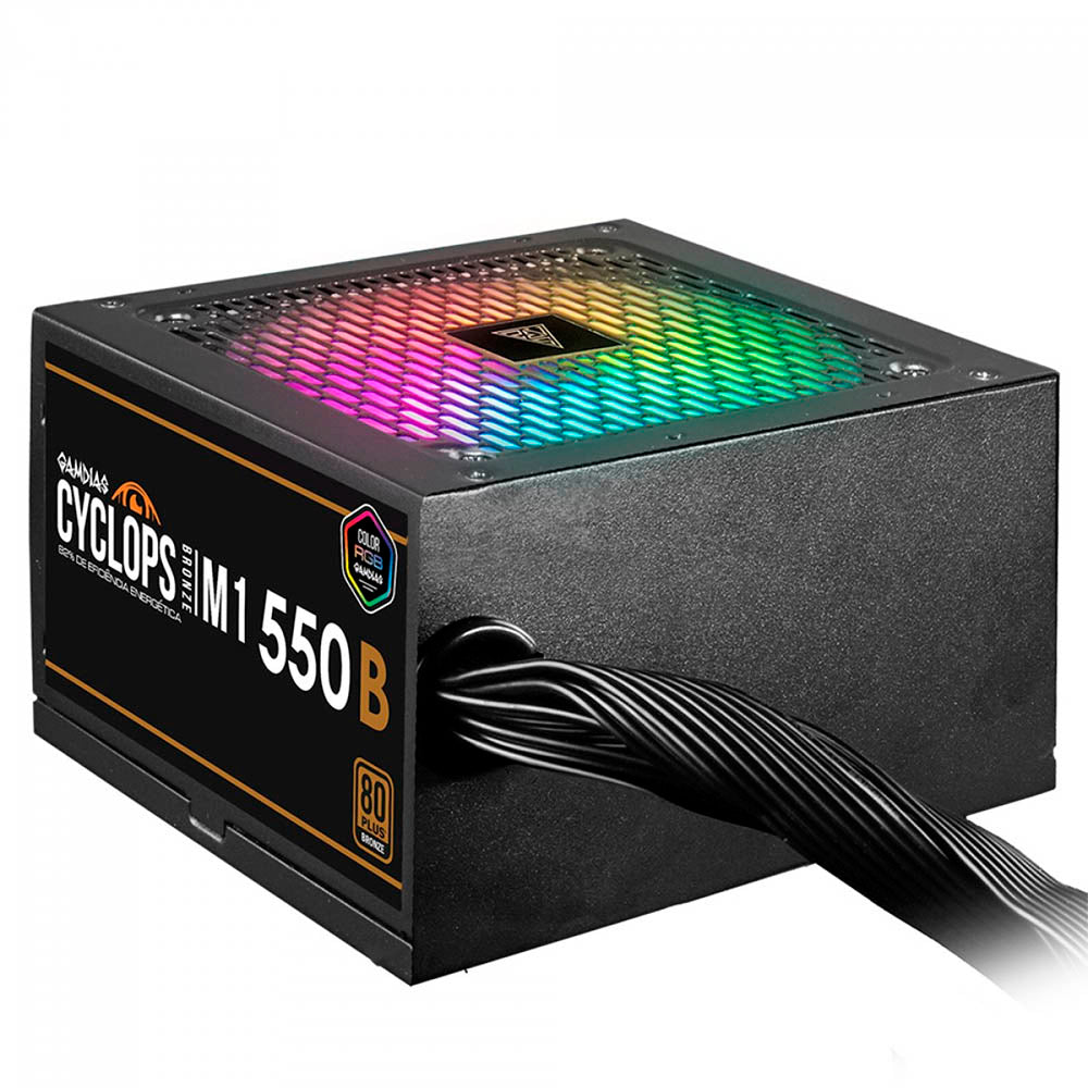 Fonte Real Atx 550w Gamdias Cyclops 80 Plus Bronze PFC Ativo Atx 2.31 - M1-550B