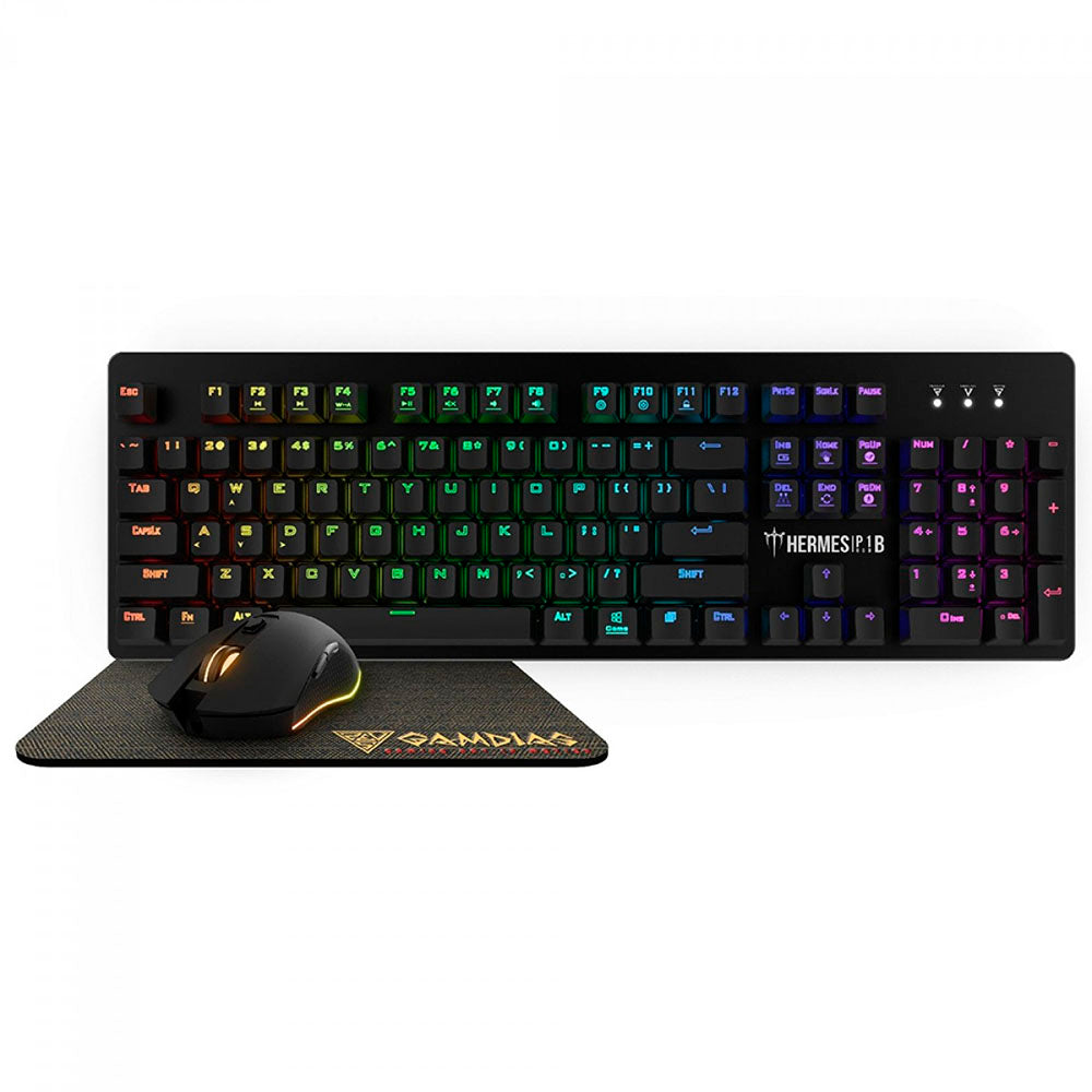 Kit Gamer Gamdias Hermes P1B Teclado + Mouse + Mousepad