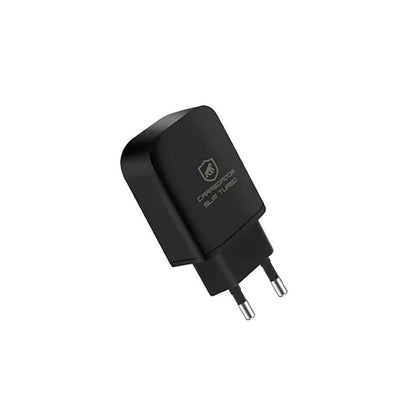 Kit Carregador de Parede Turbo Slim + Cabo Nylon Kevlar Preto USB Tipo C / USB 1,5m GShield - GS-8326