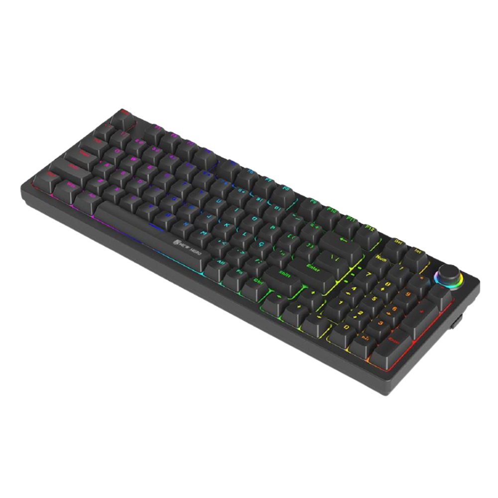 Teclado Mecanico Gamer New Hero Warlock Usb C/ Rgb Rainbow Switch Blue - 18726
