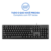 Kit Teclado E Mouse Com Fio Multi CF600 USB Preto - TC609