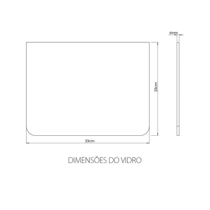 Suporte para Monitor Office em Vidro C/ Ajuste Reliza Preto - 007025