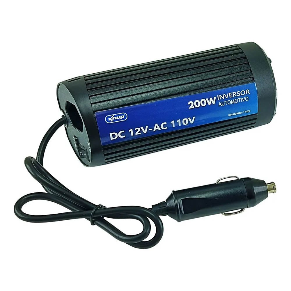 Conversor Inversor de Tensão Veicular 200w 12v p/ 110V Knup - KP-IN902-110V