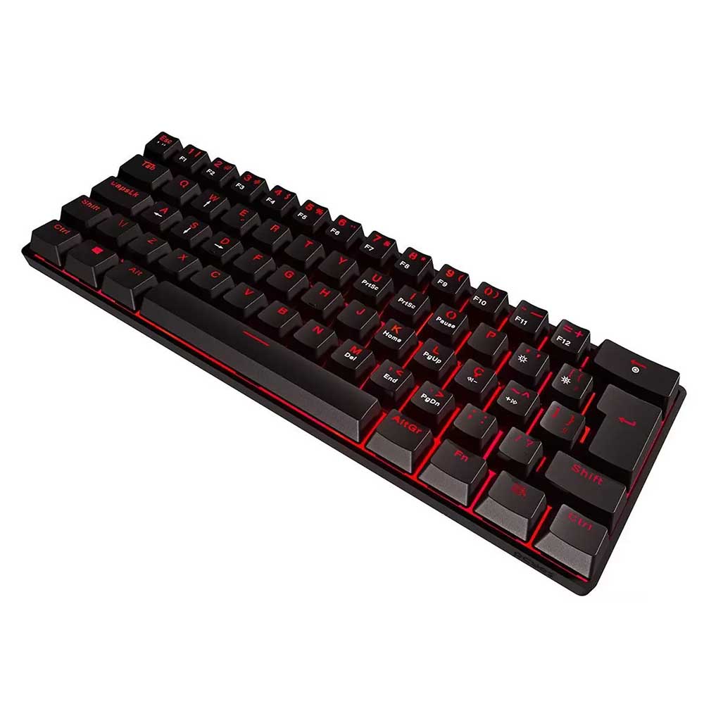 Teclado Gamer Mecanico PCYes Zot Outemu Brown Hotswap Abnt2 Led Vermelho Preto - PZOHBWV