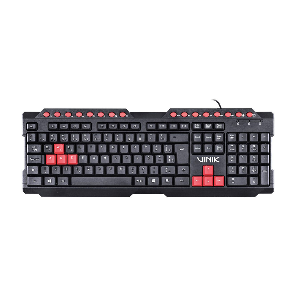 Teclado Gamer Vinik Vx Gaming Dragon V2 Abnt2 Preto com Vermelho - Gt100