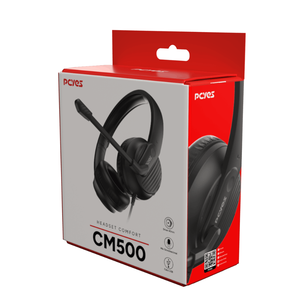 Headset PCYes Comfort USB Preto - CM500