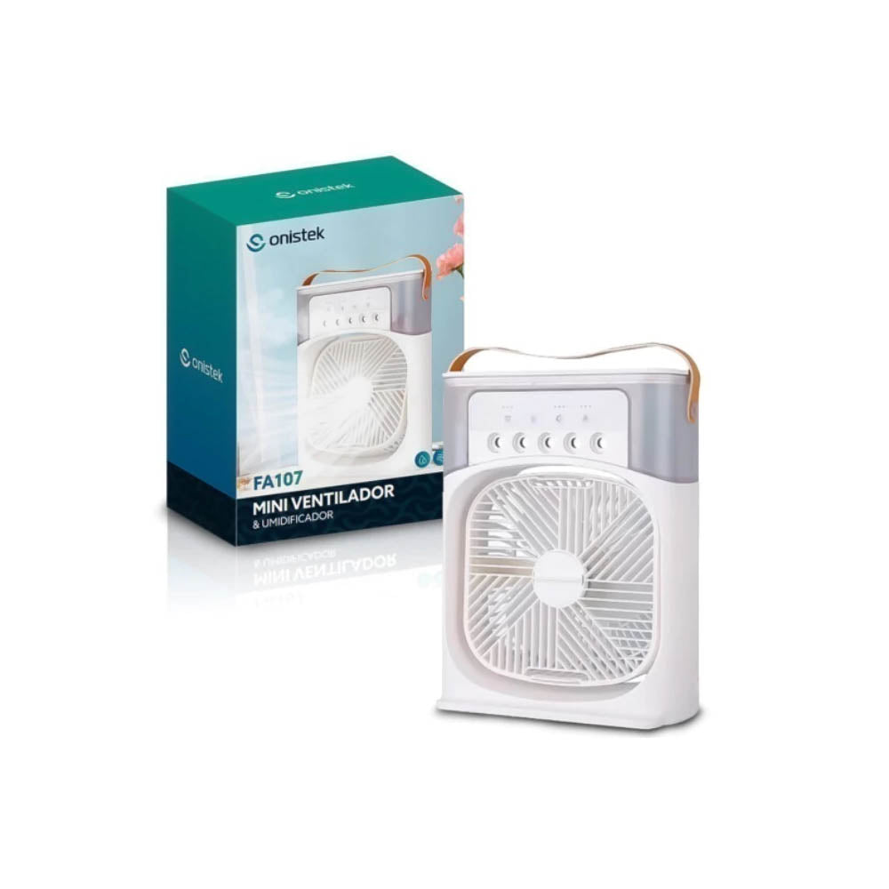 Mini Ventilador / Umidificador de Mesa Portátil Onistek - ON-FA107 Truedata