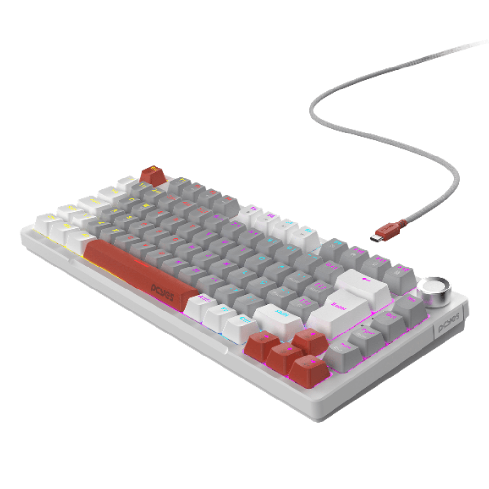 Teclado Gamer Mecanico PCYes Arkeum 75% White Ghost - Switch Red - AKWG75RBR